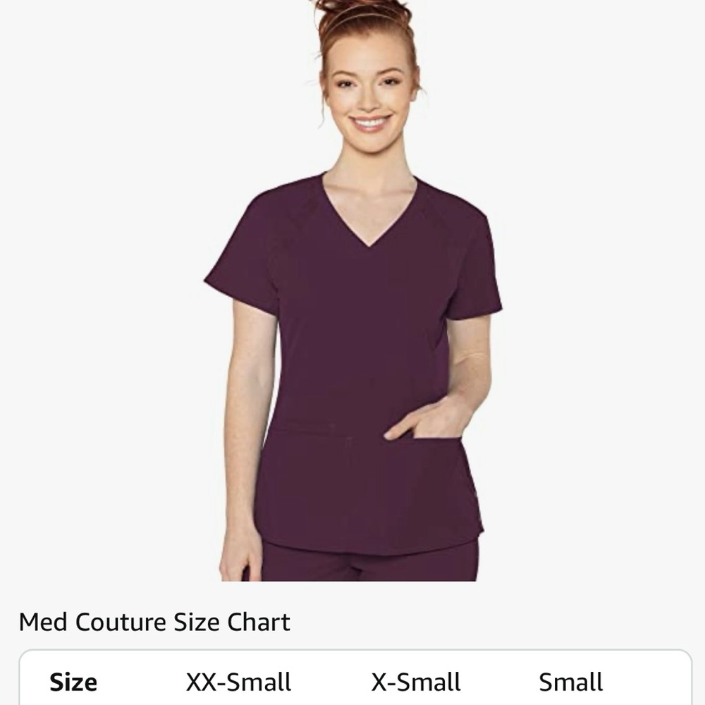 Med Couture Women's Wine scrub set